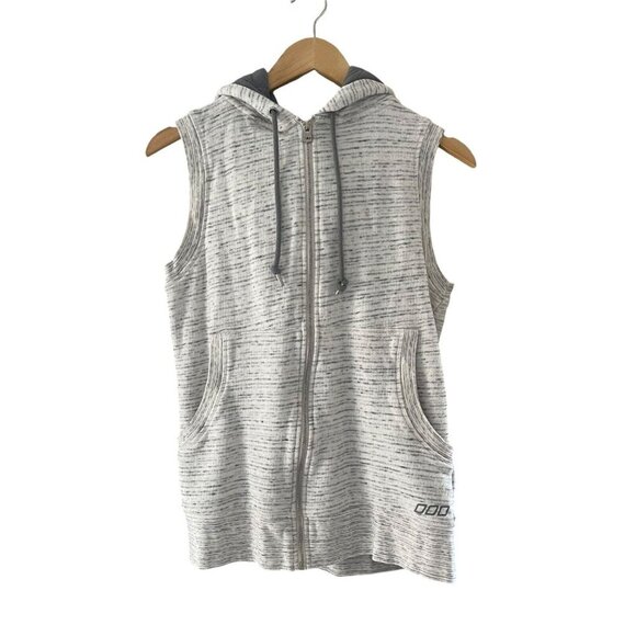 Lorna Jane Sweater Vest Hooded Jacket Women Size S Light Heather Gray Zip Up - Picture 1 of 11